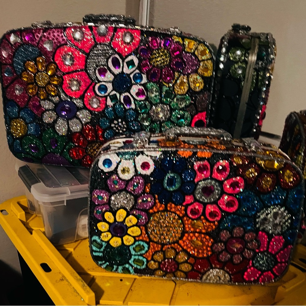Colorful Floral Embellished Women's Bag